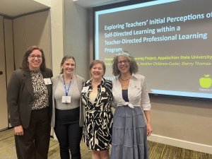 ETL Navigators from left: Dr. Erin West, Holly Weaver, Sherry Thomas-Paddie, and Heather Childress attend the ISSDL Symposium in February