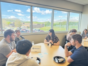 Students engage with local professionals during a Workforce Connection Breakfast in Ashe County. On Ramp Appalachia is the newest grant program administered by College Access Partnerships and strives to ease the pathway for students to pursue education at their local community colleges.